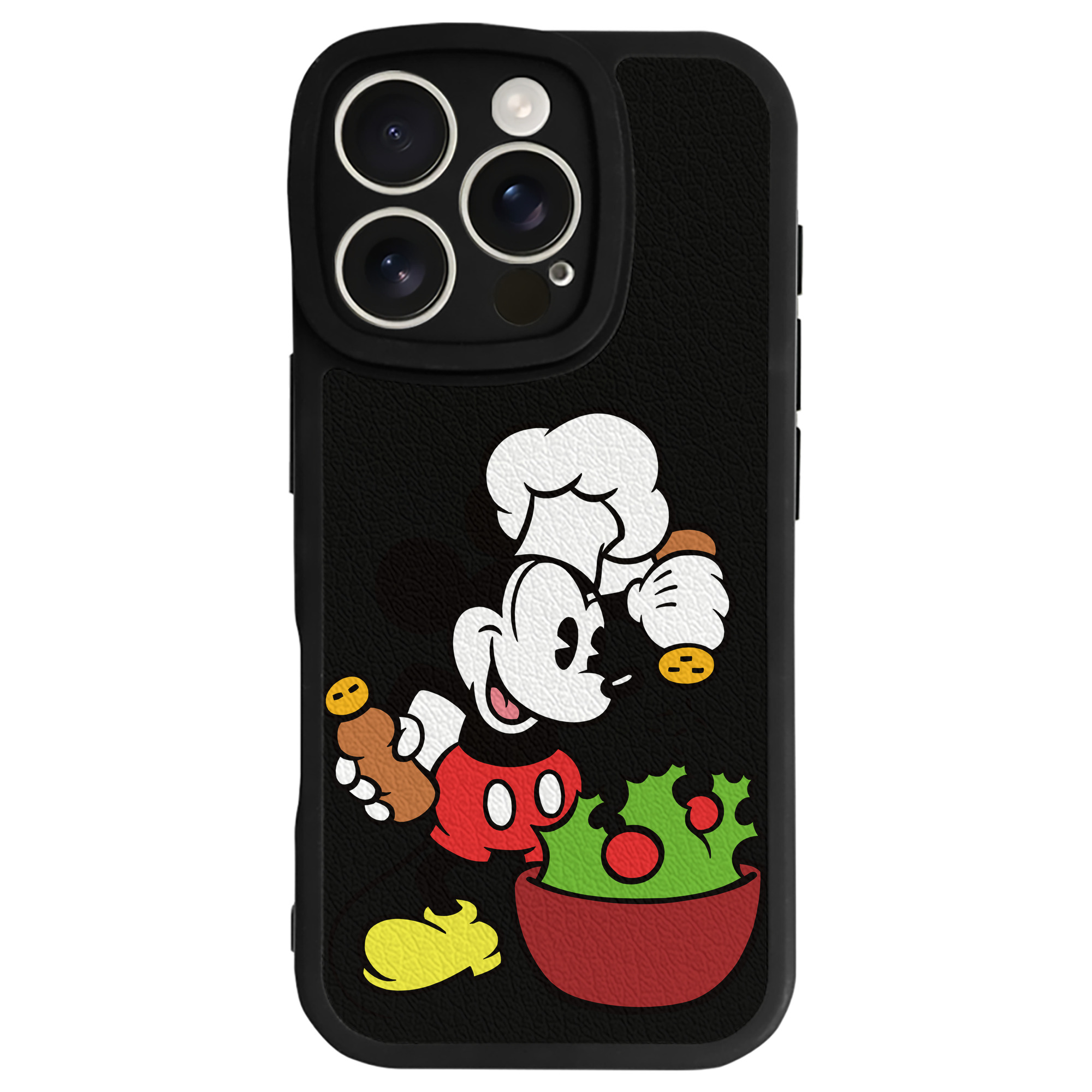 （画像用） ミッキーマウス Mickey Mouse 【iPhone 16シリーズ対応】シリコンスマホケース（レザー調） 材質：シリコン